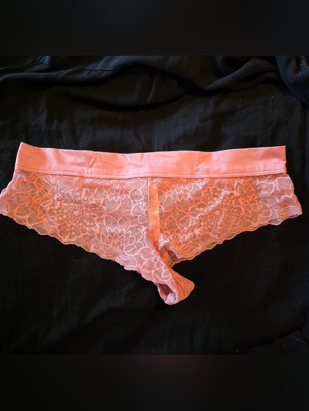 VICTORIA'S SECRET❣️FINAL DROP❣️ PINK Large SMOOTH BAND FLORAL LACE PANTIES
